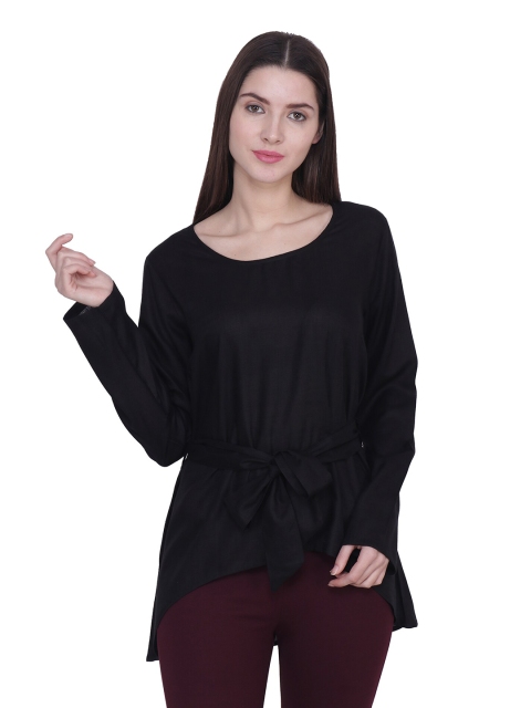 

Frempy Black Cinched Waist Top