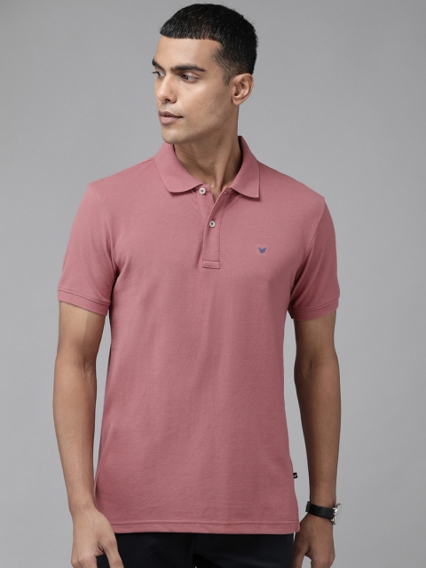 

Blackberrys Men Dusty Pink Solid Polo Collar T-shirt, Rose