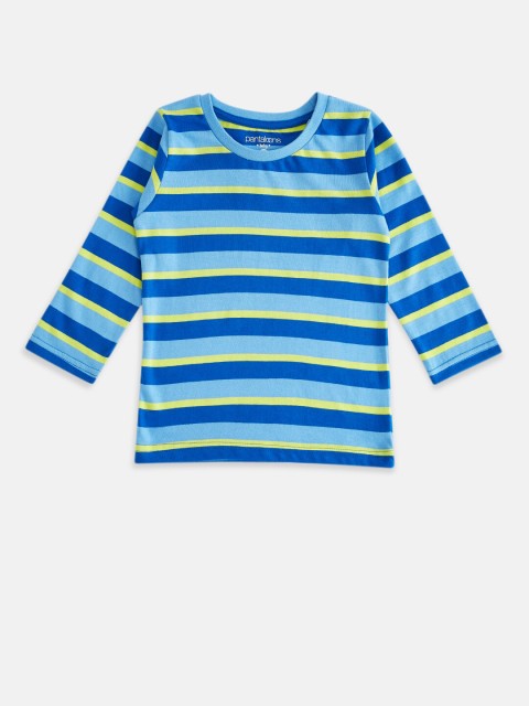 

Pantaloons Baby Boys Blue Striped T-shirt