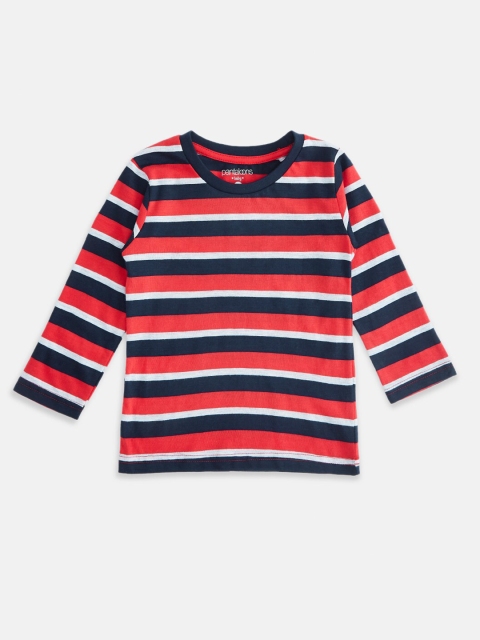 

Pantaloons Baby Boys Grey Striped T-shirt, Grey melange