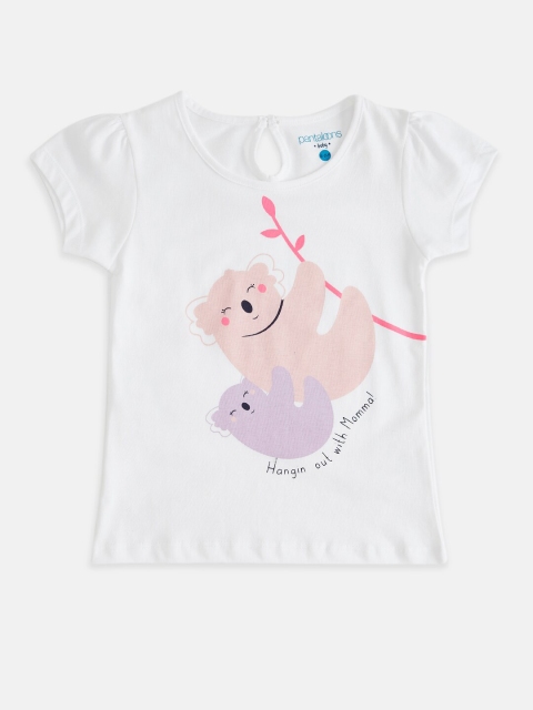 

Pantaloons Baby Girls White Printed T-shirt