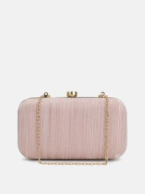 

FABBHUE Rose Gold & Gold-Toned Textured Box Clutch