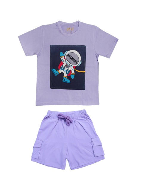 

GOJI Kids Purple & Blue Printed Night suit