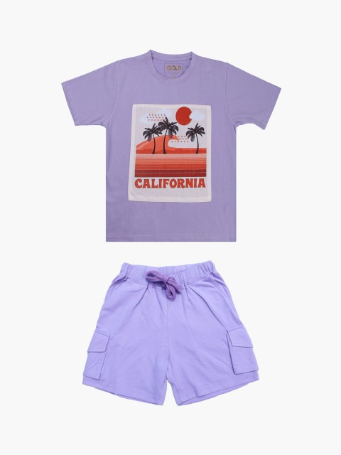 

GOJI Kids Purple Printed Night Suit