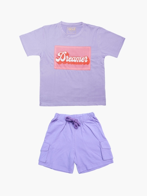 

GOJI Kids Purple Printed Night Suit