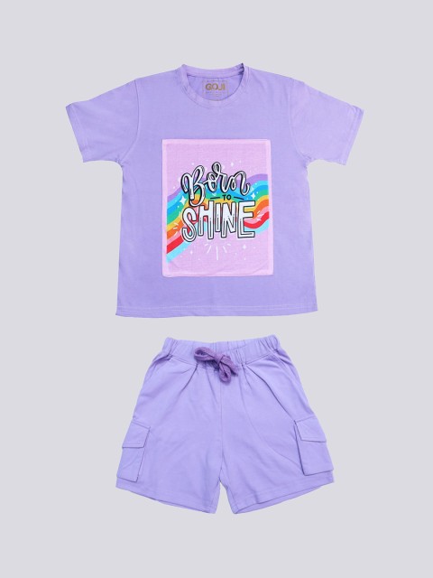 

GOJI Kids Purple Printed Night Suit