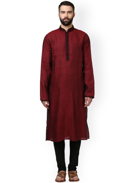 

Raymond Men Maroon & Black Solid Kurta with Churidar