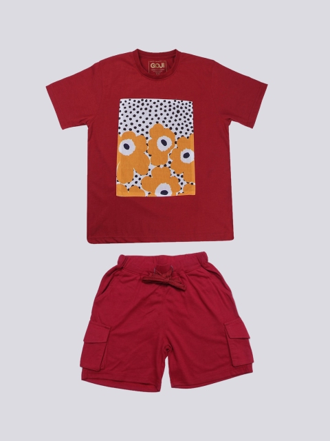 

GOJI Kids Maroon Printed Night suit