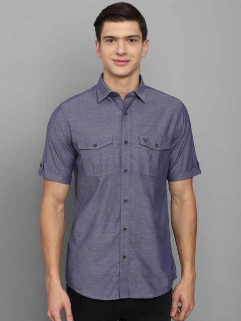 

Allen Solly Men Navy Blue Slim Fit Casual Shirt
