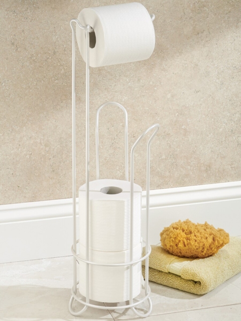 

INTERDESIGN White Free Standing Toilet Paper Holder