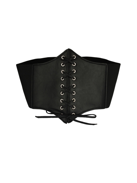 

20Dresses Women Black Solid Elasticated Corset Belt