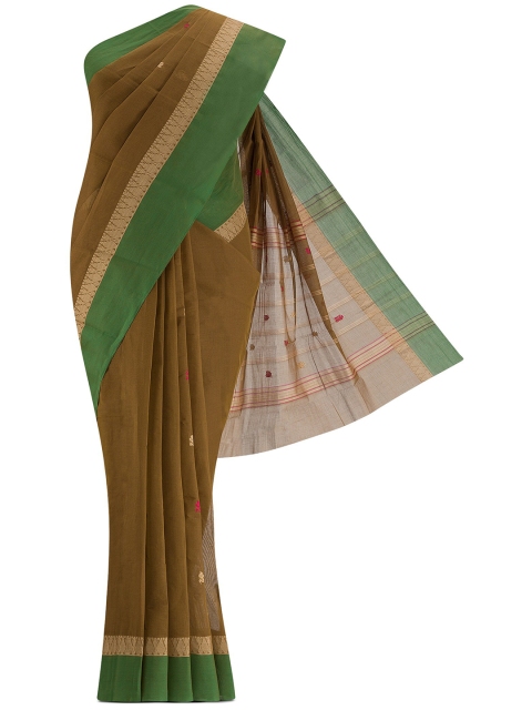 

Nalli Next Brown & Gold-Toned Woven Design Pure Cotton Saree