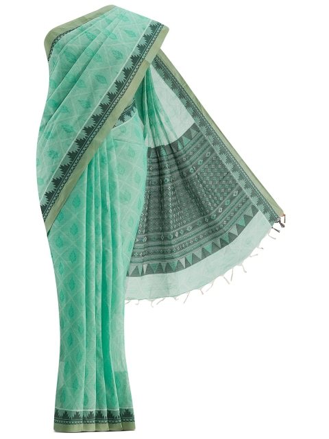 

Nalli Next Green & Grey Women Woven Design Pure Cotton Saree