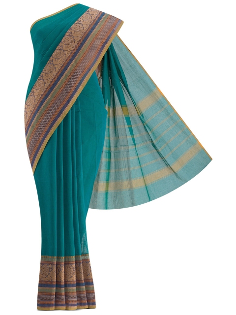

Nalli Next Blue & Gold-Toned Woven Design Pure Cotton Saree