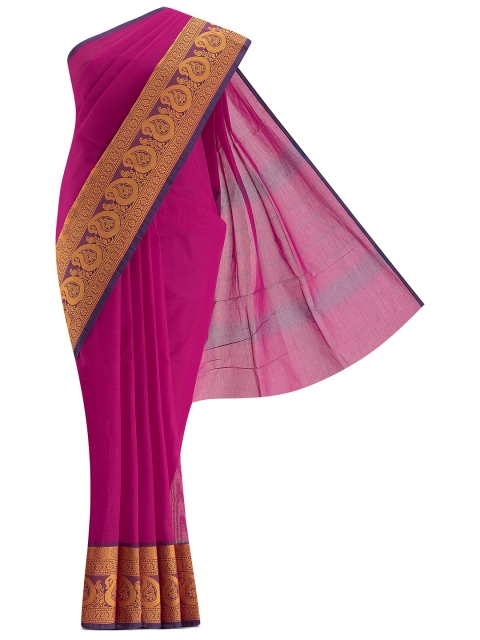

Nalli Next Pink & Gold-Toned Woven Design Pure Cotton Saree