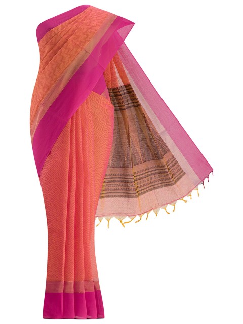 

Nalli Next Orange & Pink Woven Design Pure Cotton Saree