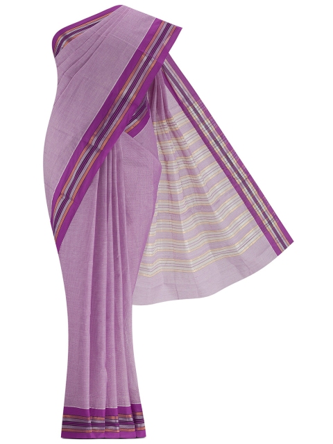 

Nalli Next Lavender & Gold-Toned Zari Pure Cotton Saree