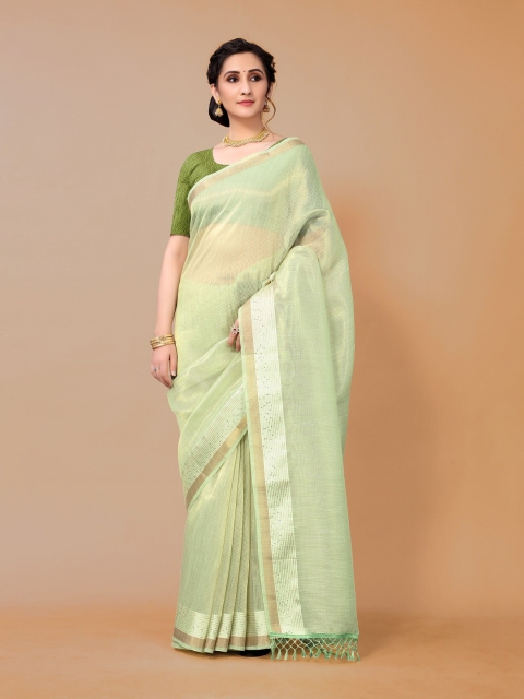 

ZIKARAA Green & Gold-Toned Saree