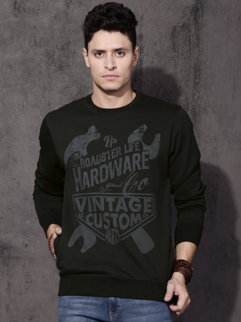 

Roadster Men Black Printed Sweatshirt