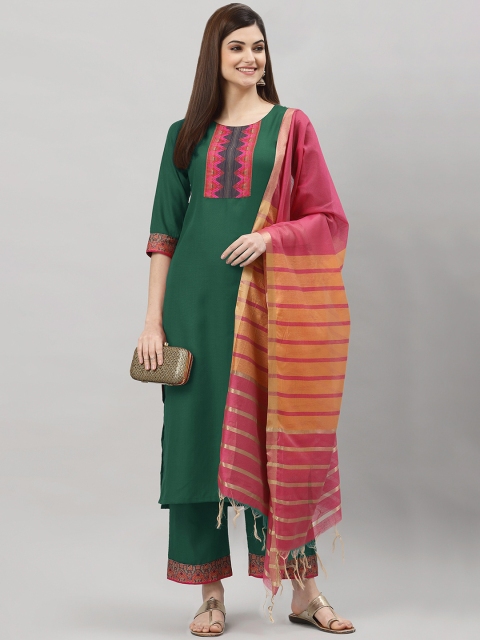 

ALC Creations Women Green Kurta with Palazzos & With Dupatta