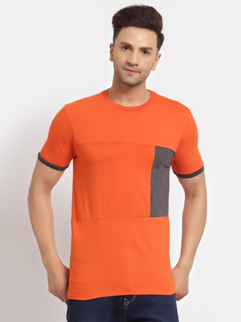 

Kalt Men Orange Colourblocked T-shirt