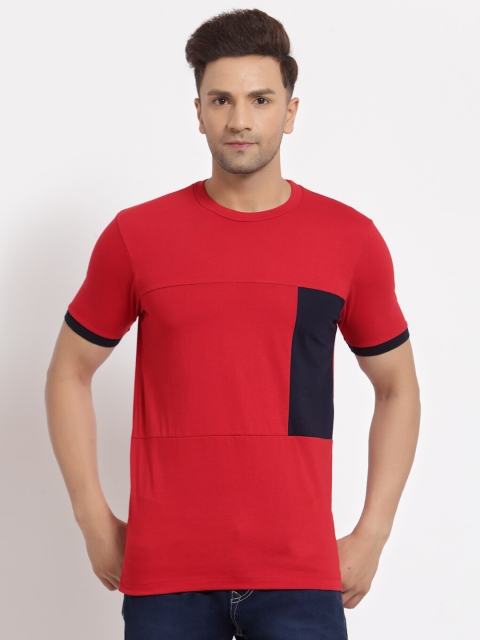 

Kalt Men Red Colourblocked T-shirt