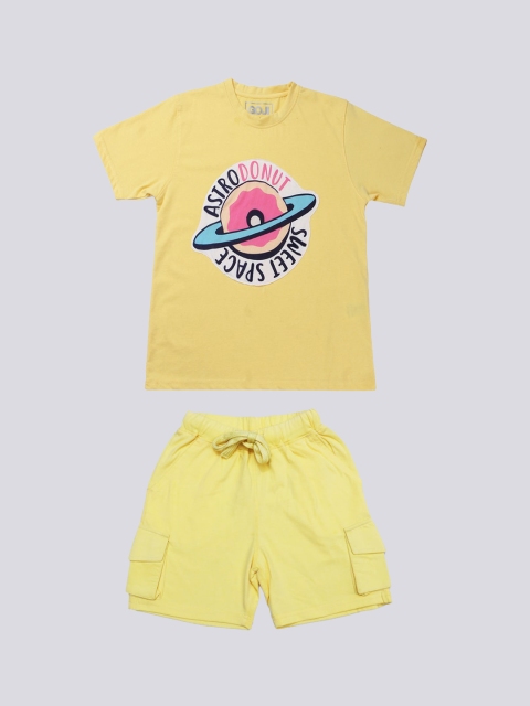 

GOJI Kids Yellow & Pink Printed Night suit