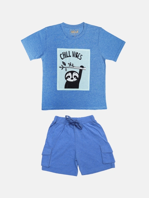 

GOJI Kids Blue Printed Night suit