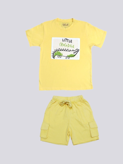 

GOJI Kids Yellow Printed Night suit