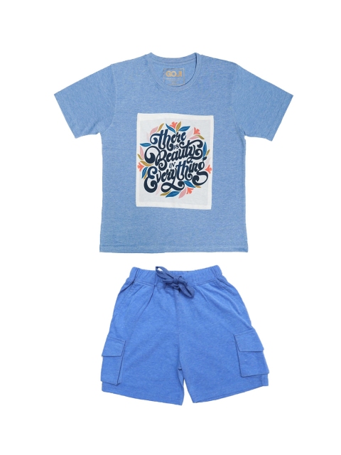 

GOJI Kids Blue & White Printed Night suit