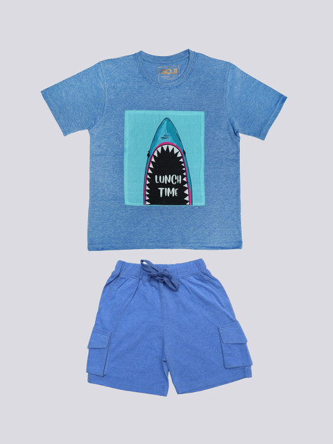 

GOJI Kids Blue Printed Night Suit
