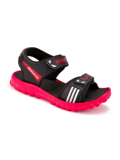 

BERSACHE Men Black & Red Lightweight Comfort Sandals