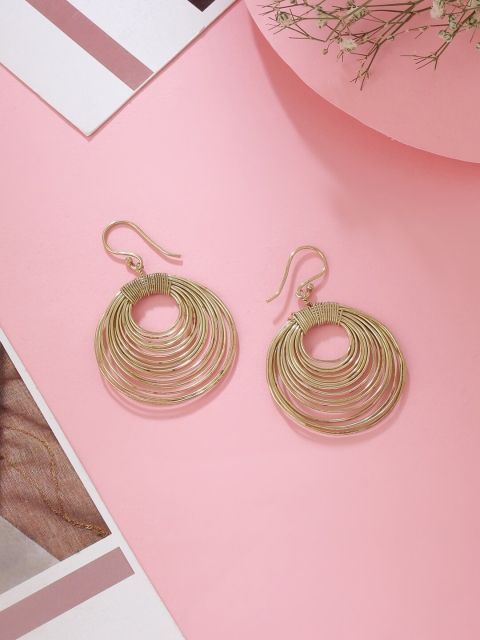 

kashwini Gold-Toned Contemporary Drop Earrings
