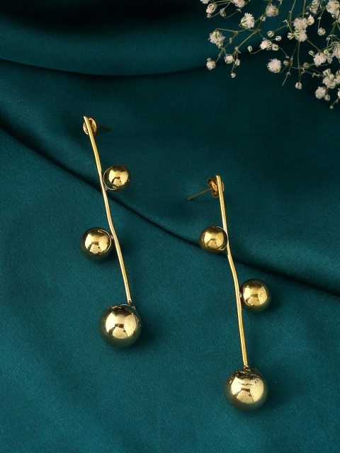 

kashwini Gold-Toned Contemporary Drop Earrings