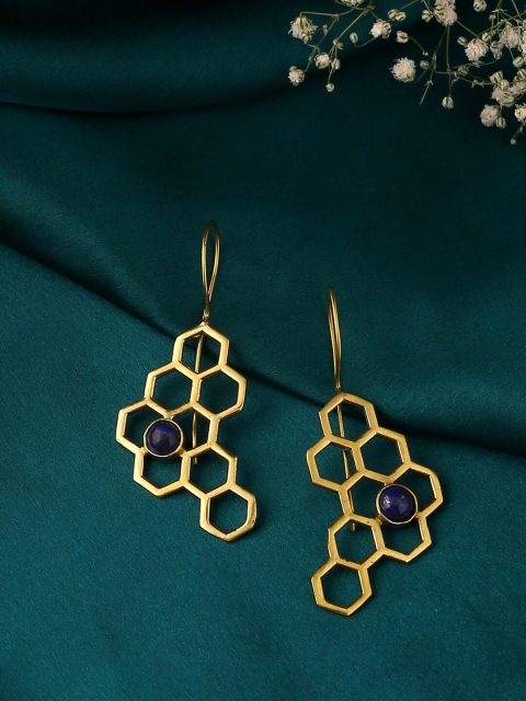

kashwini Gold-Toned Contemporary Drop Earrings