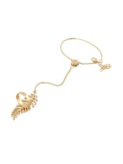 

FemNmas Women Gold-Plated Ring Bracelet