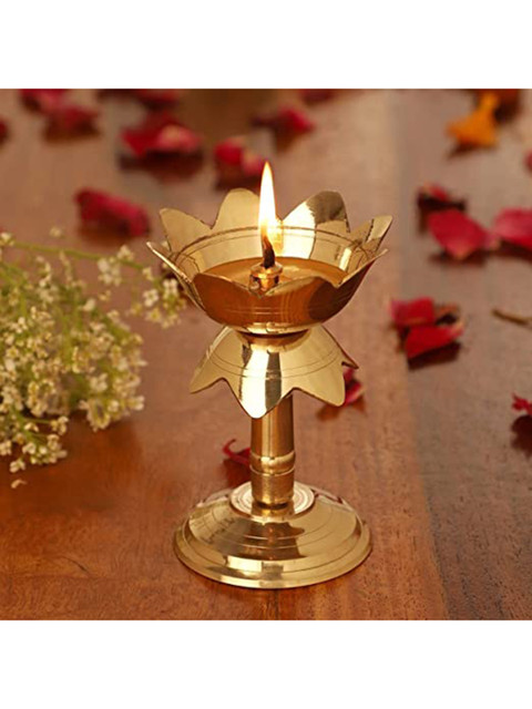 

Fashion Bizz Gold-Toned Brass Akhand Diya Oil Lamp