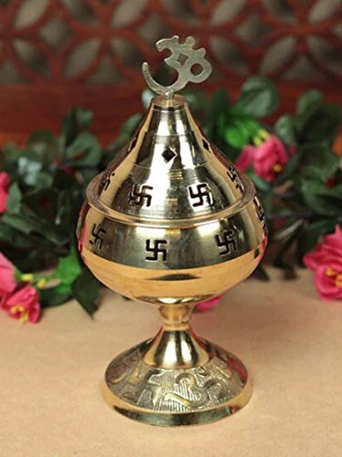 

Fashion Bizz Gold-Toned Brass Akhand Diya