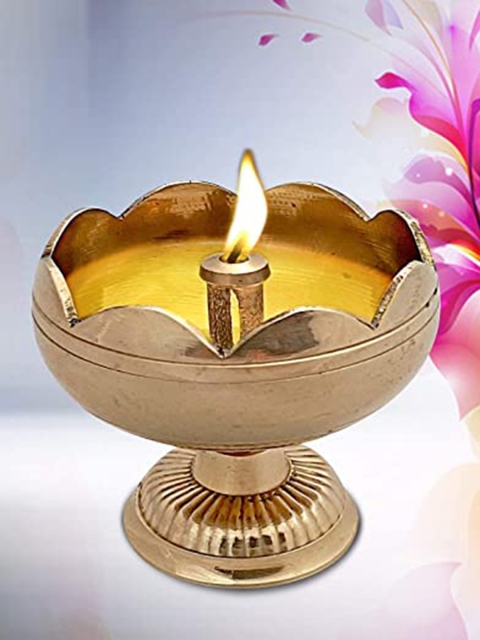 

Fashion Bizz Gold-Toned Brass Akhand Diya