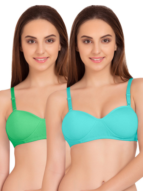 

Tweens Pack of 2 Padded T-shirt Bras TW91201CGRN-2PC-GIIR, Blue