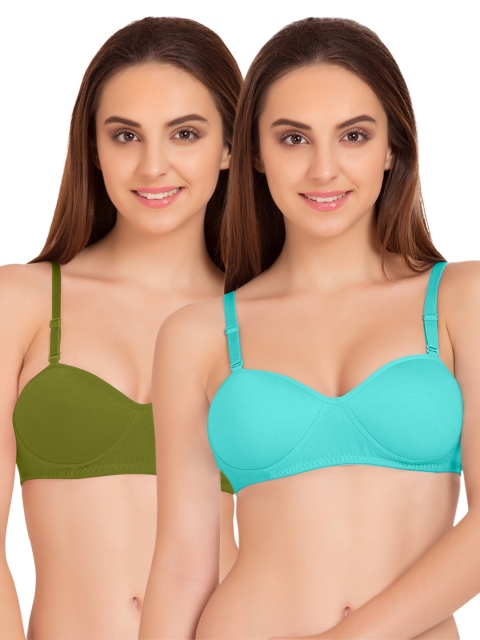 

Tweens Pack of 2 Padded T-shirt Bras TW91201CGRN-2PC-OLV, Blue