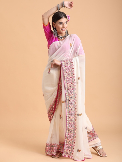 

Sangria Women White Sarees