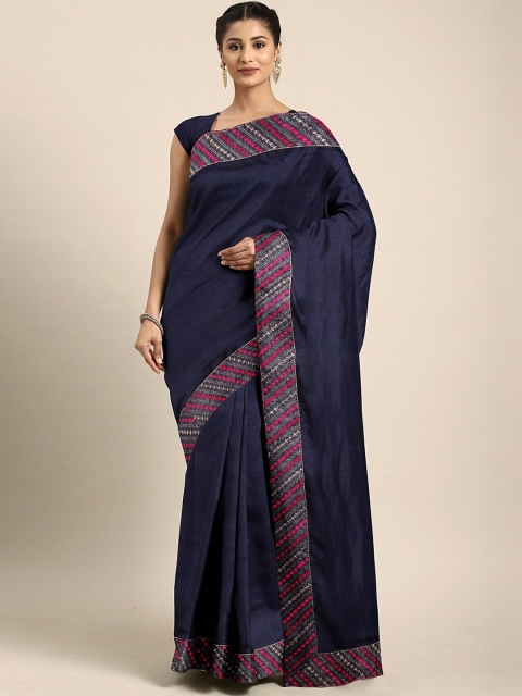

Sangria Women Navy Blue Sarees