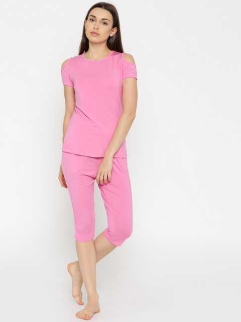 

Sweet Dreams Pink Cold-Shoulder Nightsuit 2206A7