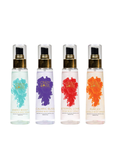 

CRAZY OWL Set Of 4 Body Spray, Multi