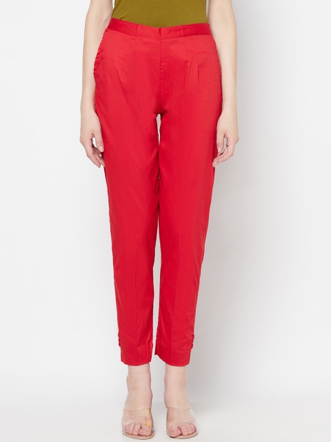 

Purple State Women Red Relaxed Trousers