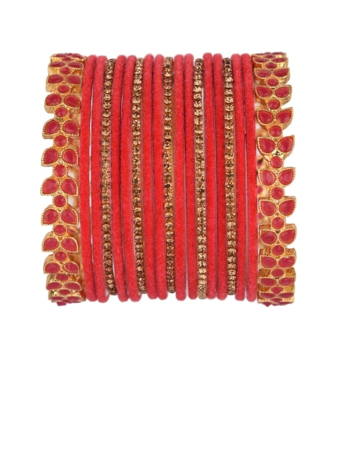 

Efulgenz Red 19 Piece Crystal Velvet Bangle