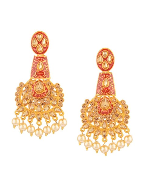 

Efulgenz Red Floral Studs Earrings
