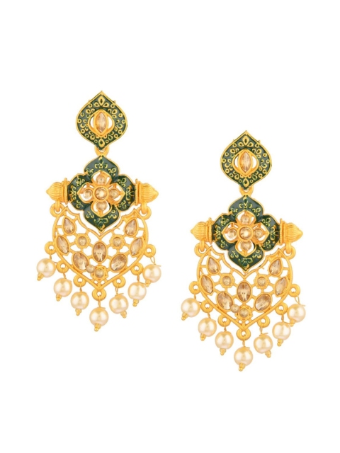 

Efulgenz Green Floral Chandbalis Earrings