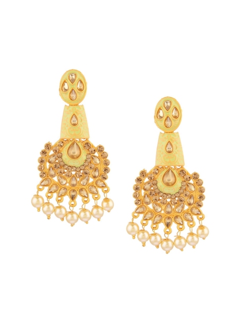 

Efulgenz Lime Green Floral Drop Earrings